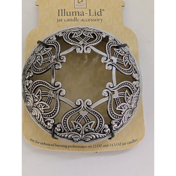 Yankee Candle Illuma-Lid Jar Candle Accessory Decorative Silver-Tone Design - Picture 2 of 3